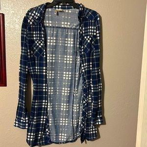Long button down flannel shirt